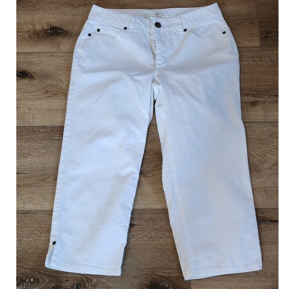 Christopher & Banks White Capri Pants Women's Size 4 - Picture 1 of 11